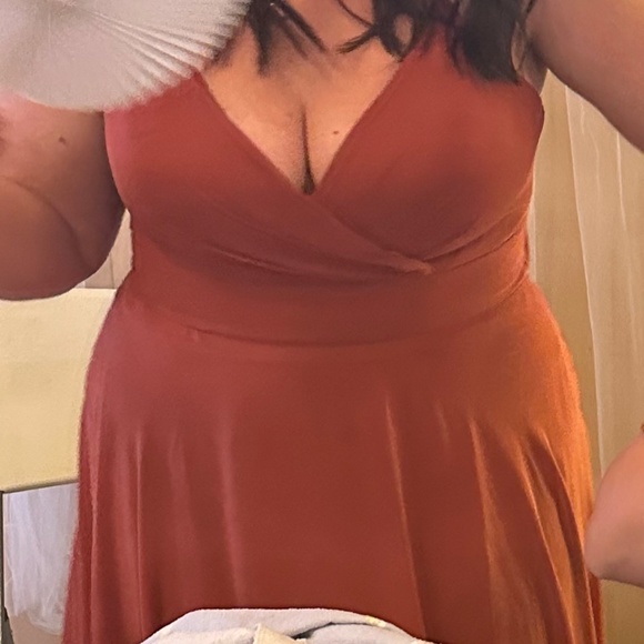 Azazie Terracotta Bridesmaid Dress - Picture 2 of 3